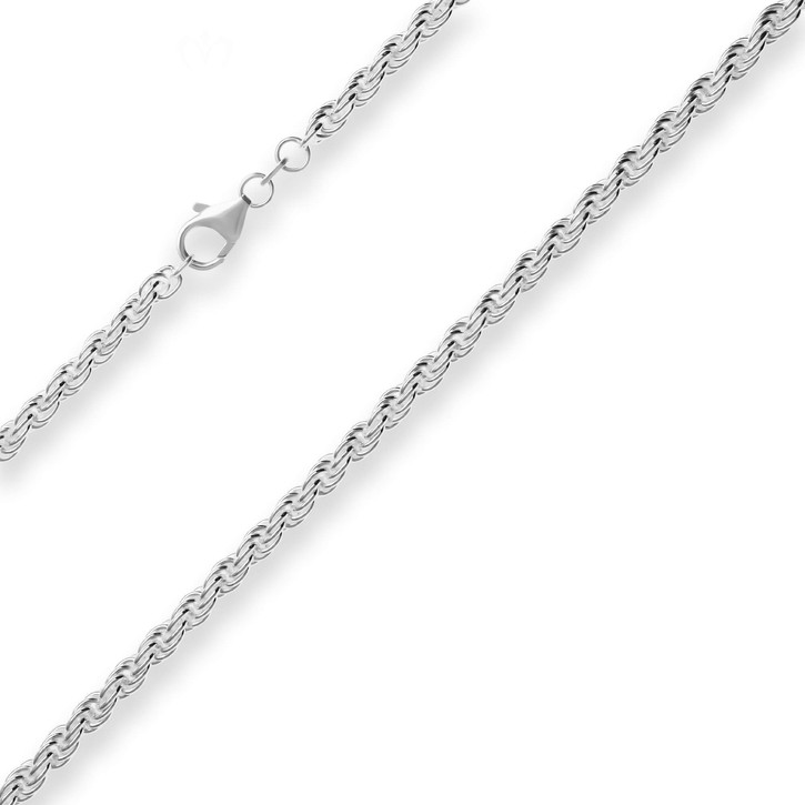 4.2mm Kordelkette massiv aus 925 Silber 45cm
