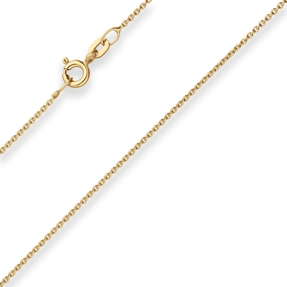 1,1mm Rund-Ankerkette Armband aus 375 Gold Gelbgold 19cm mit Zwischenöse