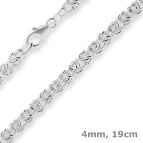 4mm Armband Königskette Silberarmband Armschmuck aus 925 Silber 19cm