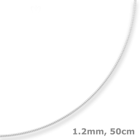 1,2mm Halsreif Omegareif Halskette aus 925 Silber 50cm