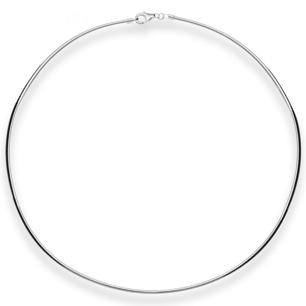 2mm Halsreif Omegakette Tondakette aus 925 Silber 50cm