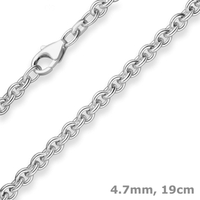 4,7mm Armband Rund-Ankerkette Silberarmband Armschmuck aus 925 Silber 19cm