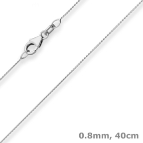 0,8mm Rund-Ankerkette Goldkette Collier Halskette aus 750 Gold Weißgold 40cm 0,8mm Rund-Ankerkette Goldkette Collier Halskette aus 750 Gold Weißgold 40cm
