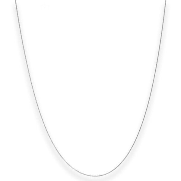 0.8mm Rund-Ankerkette aus 750 Weißgold 40cm