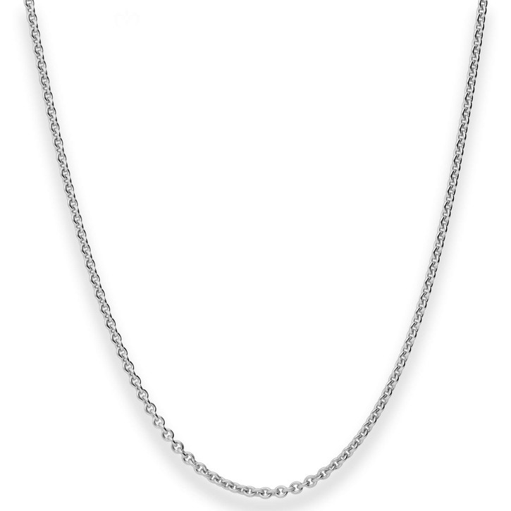 2.4mm Rund-Ankerkette aus 925 Silber rhodiniert 38cm