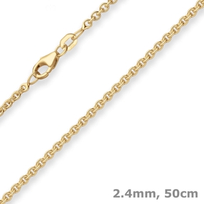 2,4mm Rund-Ankerkette Goldkette Collier Halskette aus 333 Gold Gelbgold 50cm 2,4mm Rund-Ankerkette Goldkette Collier Halskette aus 333 Gold Gelbgold 50cm