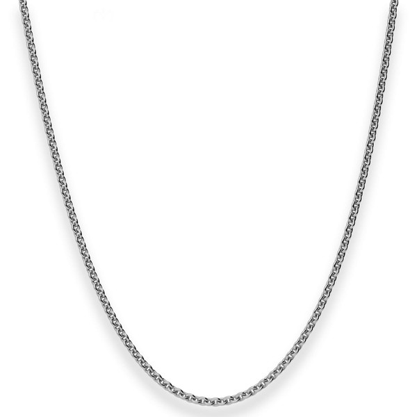 2.4mm Rund-Ankerkette aus 925 Silber rhodiniert 45cm