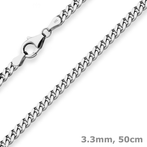 3,3mm Panzerkette Silberkette Collier Halskette aus 925 Silber rhodiniert 50cm 3,3mm Panzerkette Silberkette Collier Halskette aus 925 Silber rhodiniert 50cm