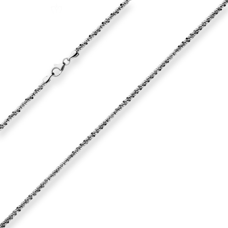 2.6mm Criss-cross-Kette aus 925 Silber rhodiniert 45cm