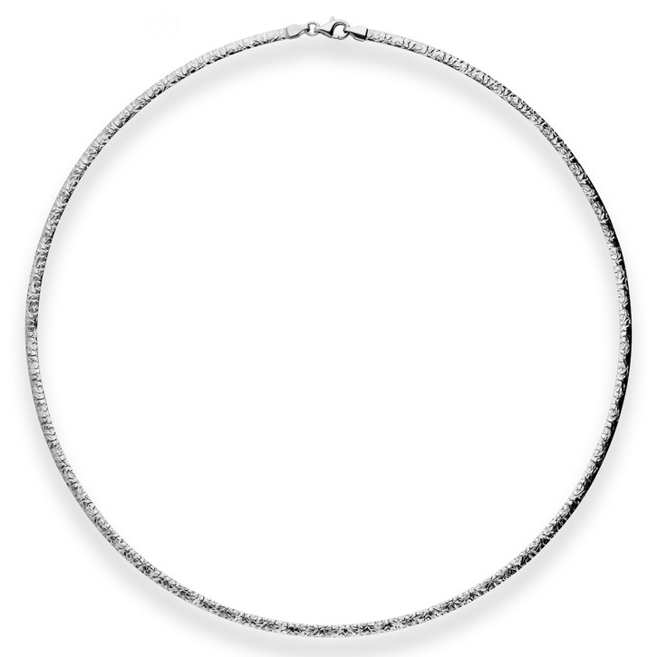 3mm Tondakette oval aus 925 Silber rhodiniert 45cm