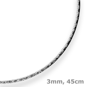 3mm Tondakette oval Silberkette Collier Halskette aus 925 Silber rhodiniert 45cm