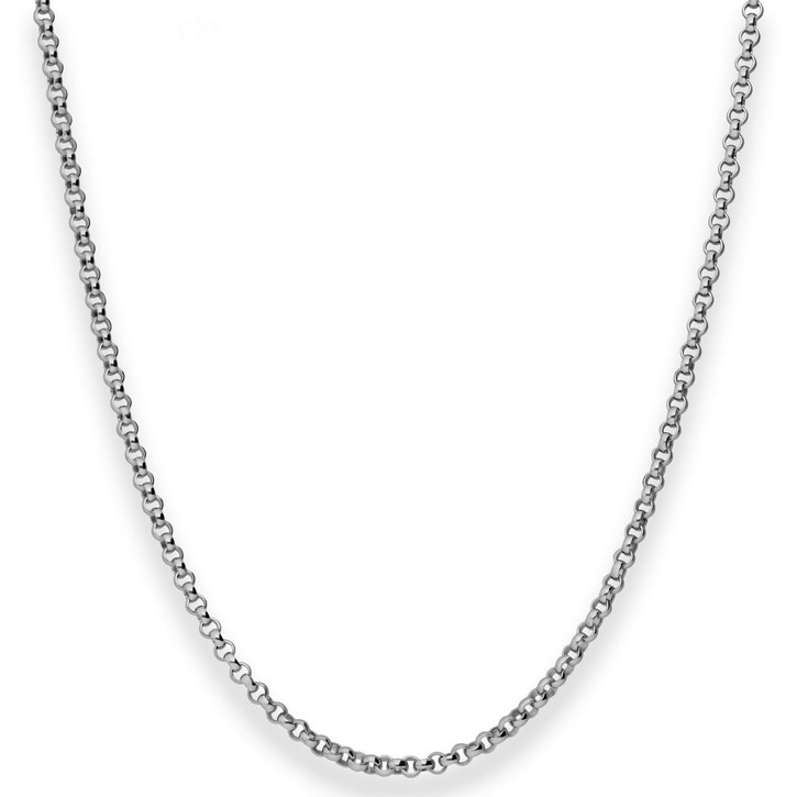 2.5mm Erbskette aus 925 Silber rhodiniert 70cm