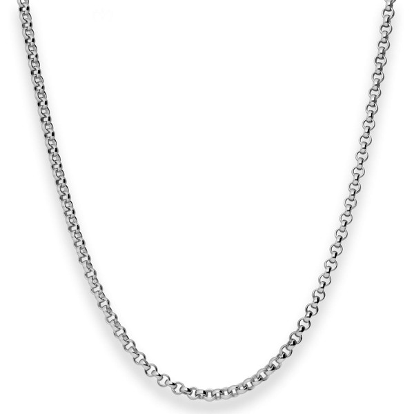 3mm Erbskette aus 925 Silber rhodiniert 50cm