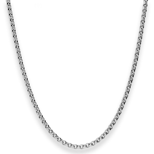 3mm Erbskette aus 925 Silber rhodiniert 70cm