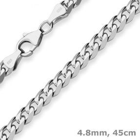 4,8mm Panzerkette Silberkette Collier Halskette aus 925 Silber 45cm