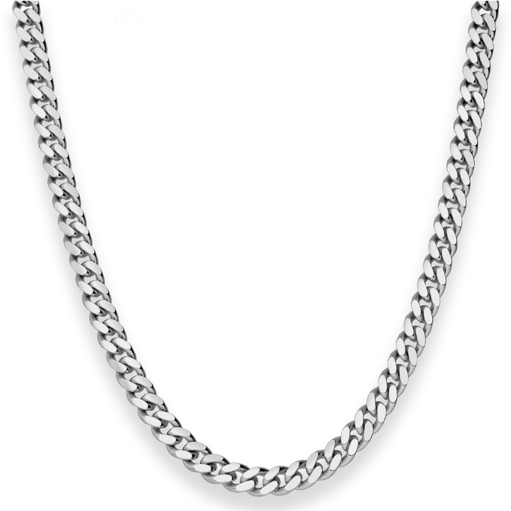 5.3mm Panzerkette oval diamantiert 925 Silber rhodiniert 55cm