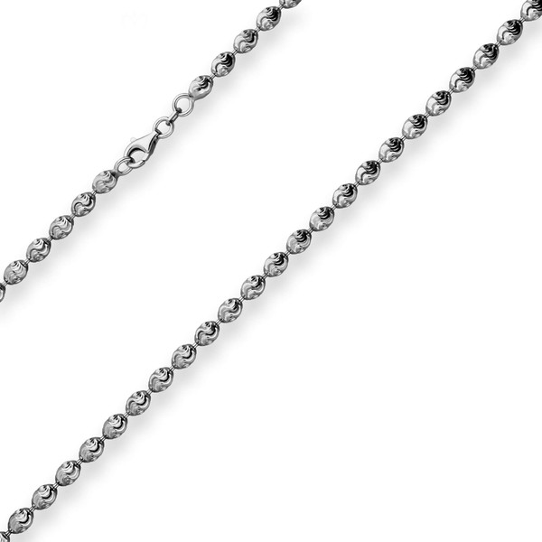 3.9mm Kugelkette aus 925 Silber rhodiniert 45cm