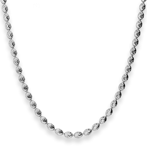 3.9mm Kugelkette aus 925 Silber rhodiniert 45cm