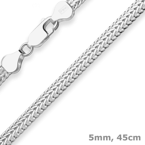 5mm Fantasiekette Silberkette Collier Halskette aus 925 Silber 45cm