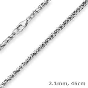 2,1mm Bingokette Goldkette Collier Halskette aus 585 Gold Weißgold 45cm