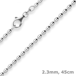 2,3mm Oliven-Kette Silberkette Collier Halskette aus 925 Silber 45cm