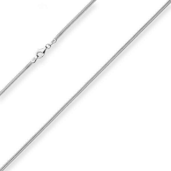 2.2mm Schlangenkette oval aus 925 Silber 50cm