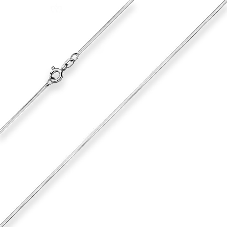 1.2mm Schlangenkette diamantiert aus 925 Silber rhodiniert 50cm