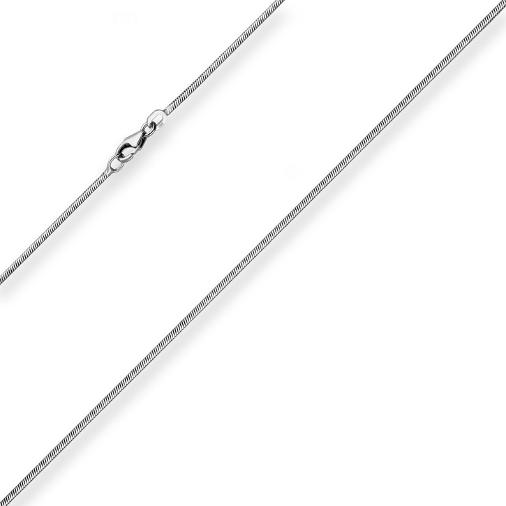 1.2mm Schlangenkette diamantiert aus 925 Silber rhodiniert 42cm