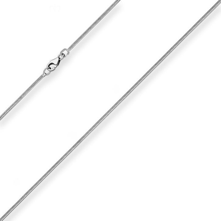 1.2mm Schlangenkette diamantiert aus 925 Silber rhodiniert 42cm