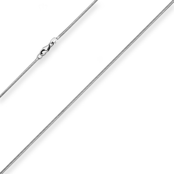 1.2mm Schlangenkette diamantiert aus 925 Silber rhodiniert 42cm