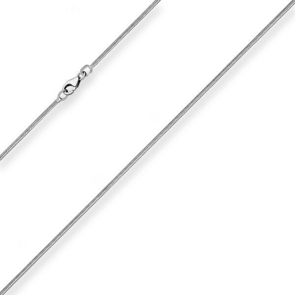 1.2mm Schlangenkette diamantiert aus 925 Silber rhodiniert 42cm