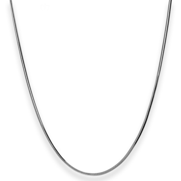 1.2mm Schlangenkette diamantiert aus 925 Silber rhodiniert 42cm