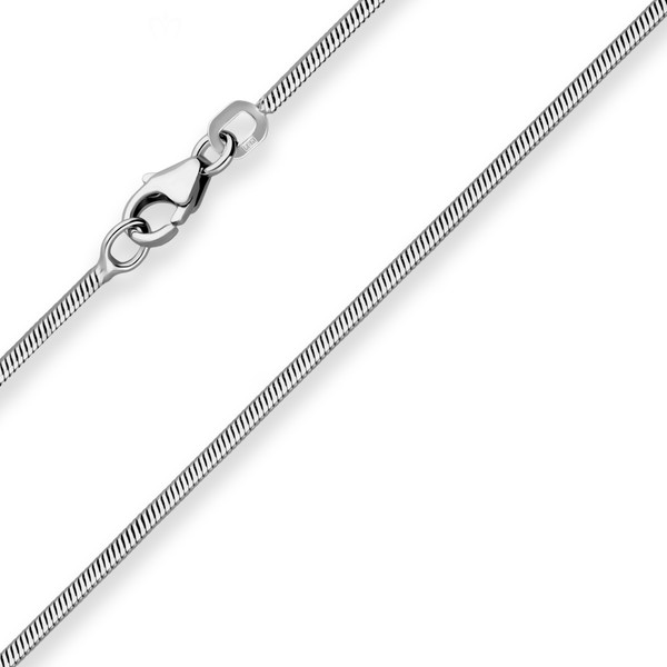 1.2mm Schlangenkette diamantiert aus 925 Silber rhodiniert 60cm