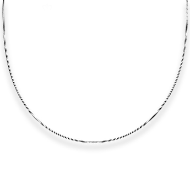 1.2mm Halsreif Tondakette aus 925 Silber rhodiniert 50cm