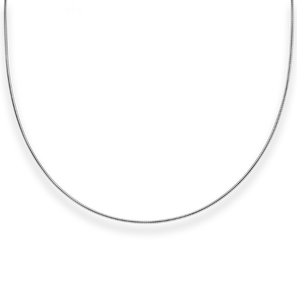 1.2mm Halsreif Tondakette aus 925 Silber rhodiniert 50cm