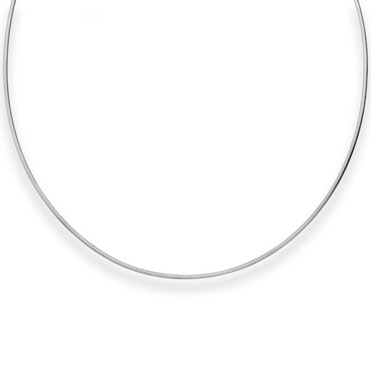 1.5mm Halsreif Tondakette aus 925 Silber rhodiniert 42cm
