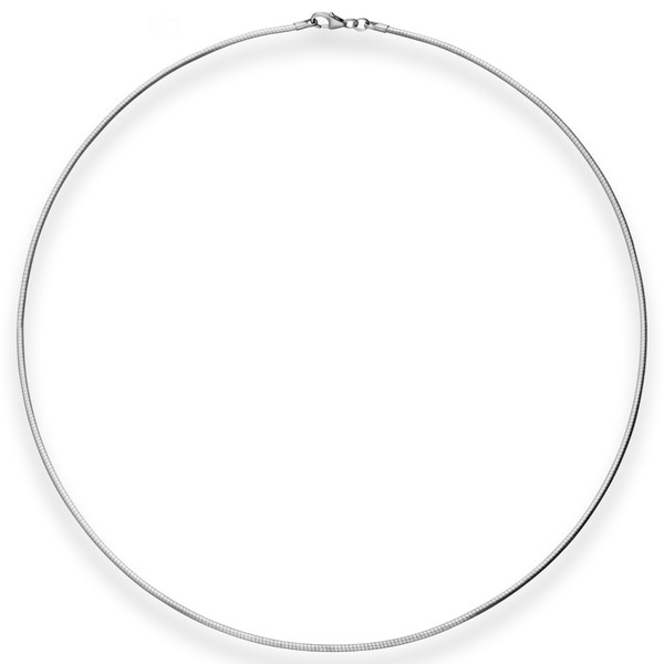 1.5mm Halsreif Tondakette aus 925 Silber rhodiniert 42cm