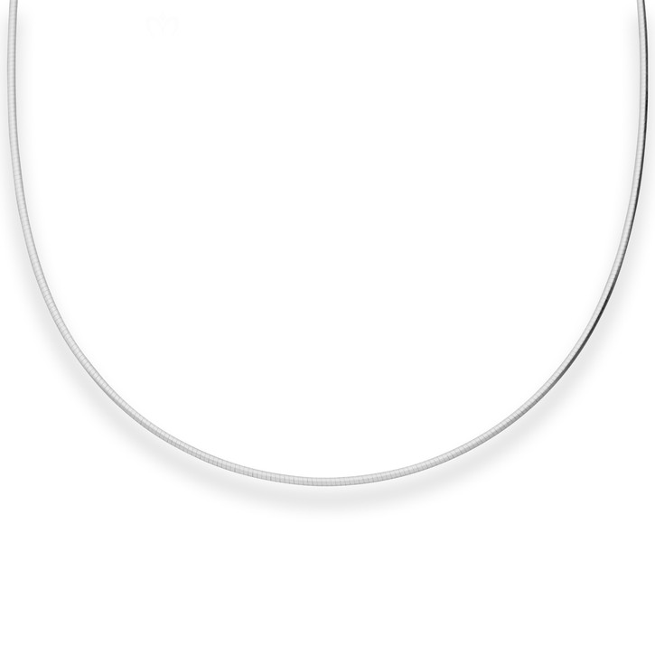 1.5mm Halsreif Omegakette Tondakette aus 925 Silber 42cm