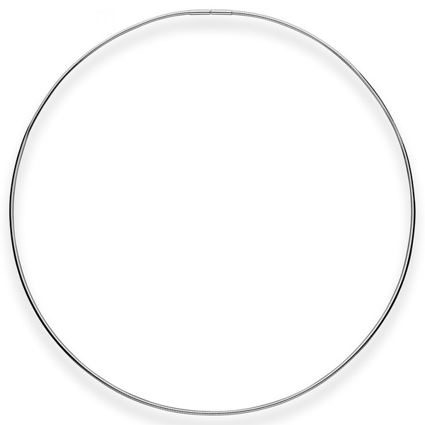 1.5mm Halsreif Tondakette aus 925 Silber rhodiniert 45cm