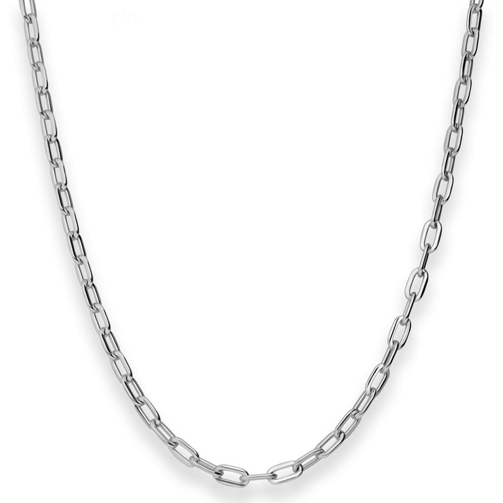 3.9mm Ankerkette weit aus 925 Silber rhodiniert 45cm