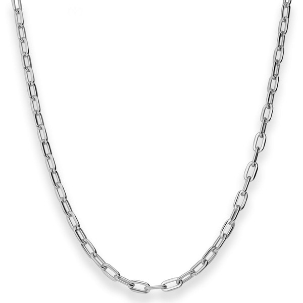 3.9mm Ankerkette weit aus 925 Silber rhodiniert 80cm