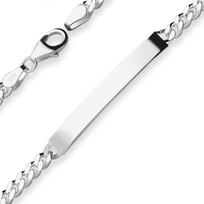 4,1mm Id-Armband Panzerkette Schildband Armschmuck aus 925 Silber 17cm