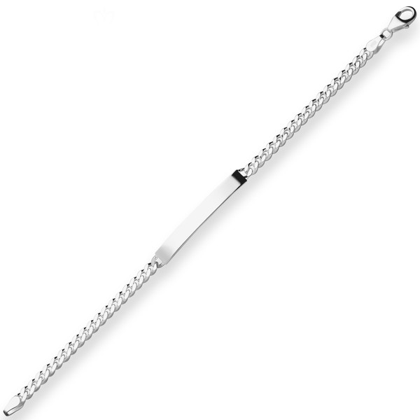 4.1mm Id-Armband Panzerkette Schildband aus 925 Silber 17cm