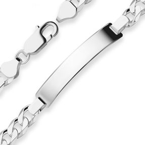 7,5mm Id-Armband Panzerkette Schildband Armschmuck aus 925 Silber 19cm