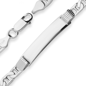 5,7mm Id-Armband Ankerkette-Steg Schildband Armschmuck aus 925 Silber 19cm 5,7mm Id-Armband Ankerkette-Steg Schildband Armschmuck aus 925 Silber 19cm
