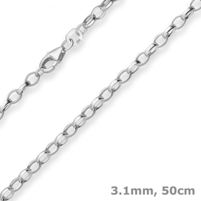 3,1mm Erbskette Silberkette Collier Halskette aus 925 Silber 50cm