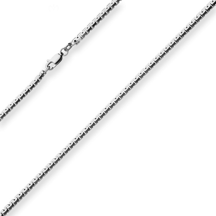 3.2mm Veneziakette sechskant aus 925 Silber rhodiniert 50cm