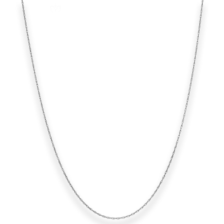 1mm Doppelankerkette aus 375 Weißgold 45cm