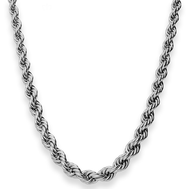 Kordelkette im Verlauf aus 925 Silber rhodiniert 50cm