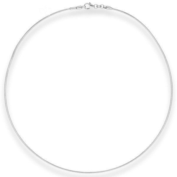 1.2mm Halsreif Omegakette Tondakette aus 925 Silber 50cm